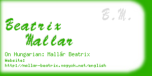 beatrix mallar business card